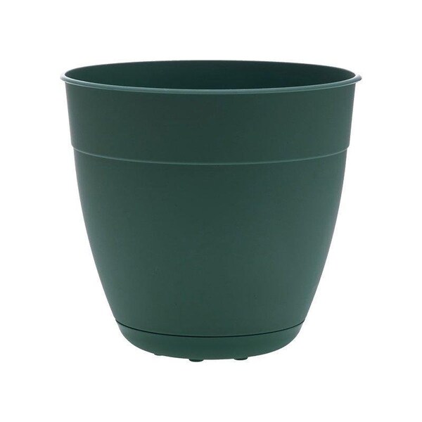 Bloem Planter, 16 in Dia, 141/2 in H, Round, Plastic, Turtle Green